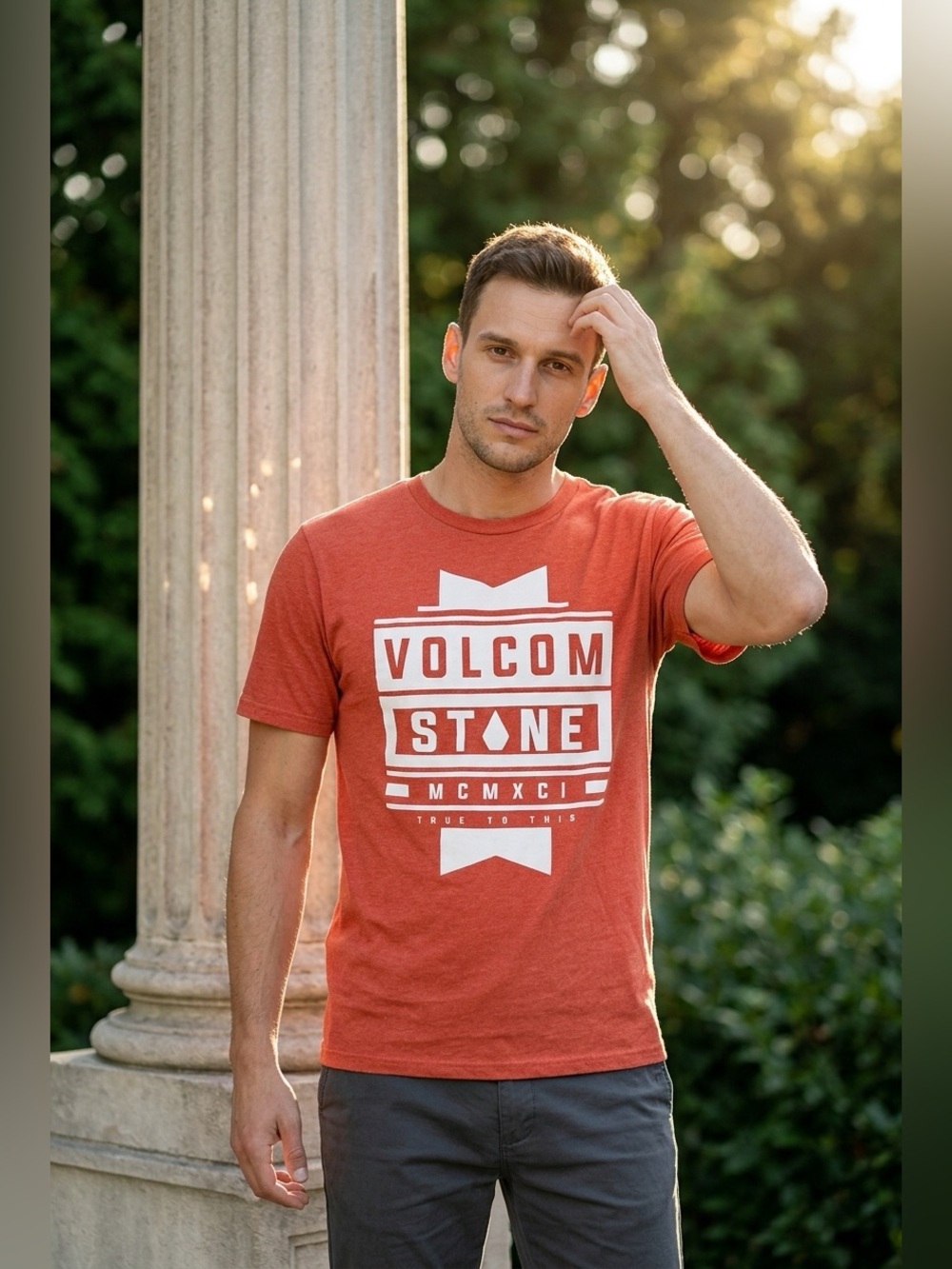 Volcom Orange Short Sleeve Tee - Size Small